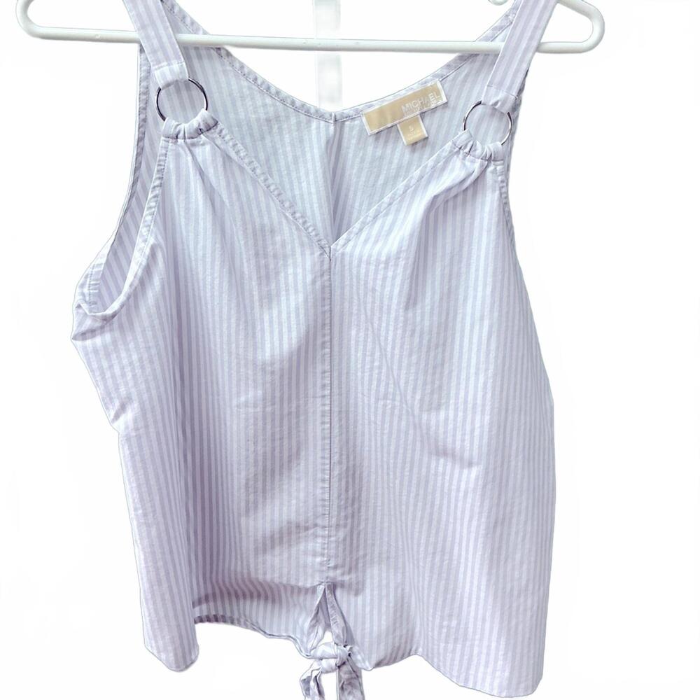 MICHAEL Michael Kors Women's Striped Crop Tank Top - Size S